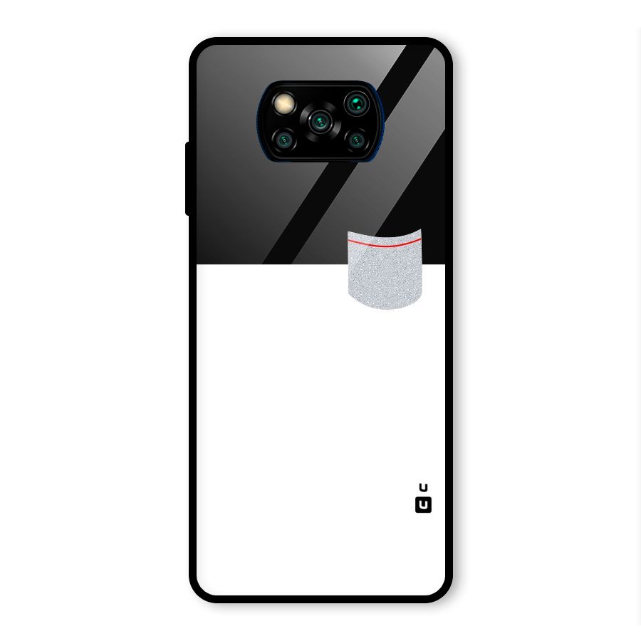 Cute Pocket Simple Glass Back Case for Poco X3 Pro