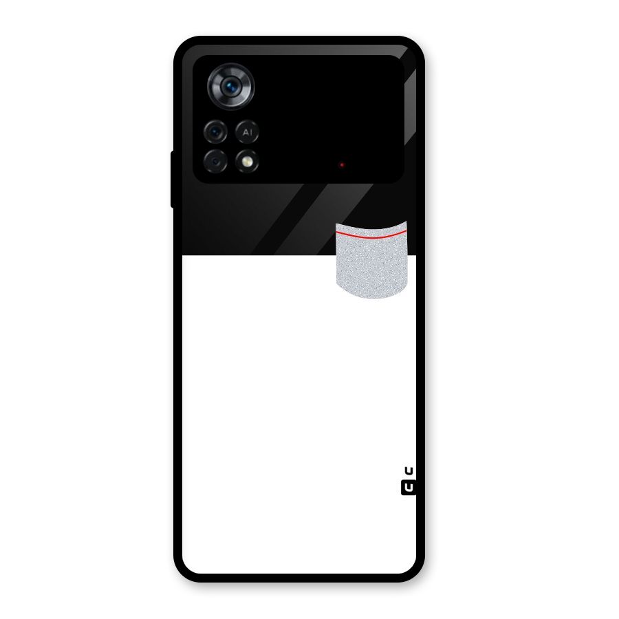 Cute Pocket Simple Glass Back Case for Poco X4 Pro 5G