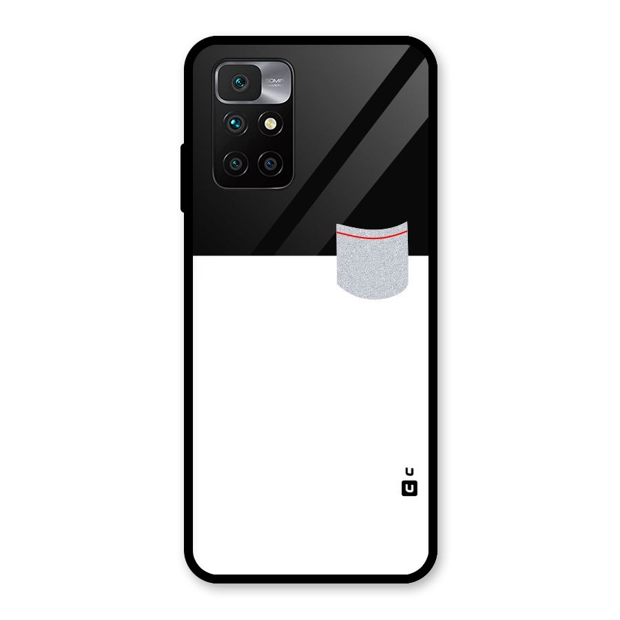 Cute Pocket Simple Glass Back Case for Redmi 10 Prime