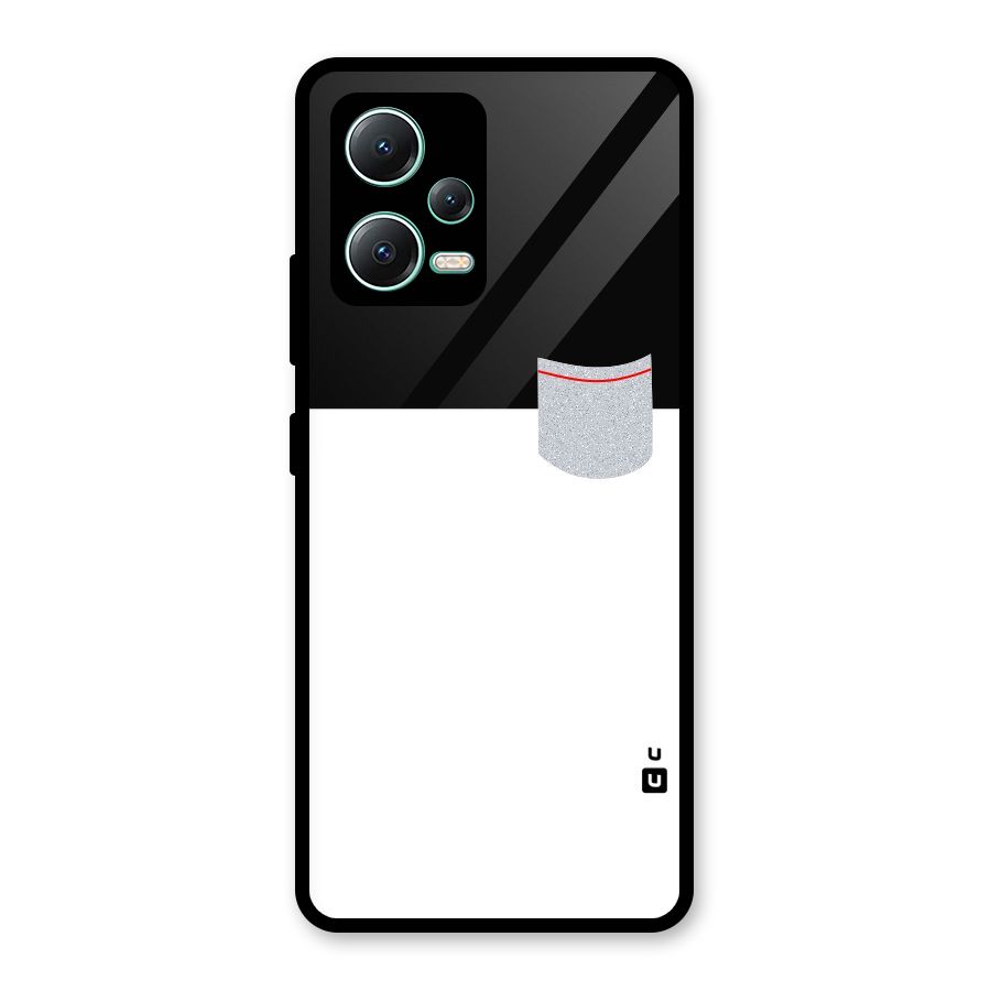 Cute Pocket Simple Glass Back Case for Redmi Note 12 5G