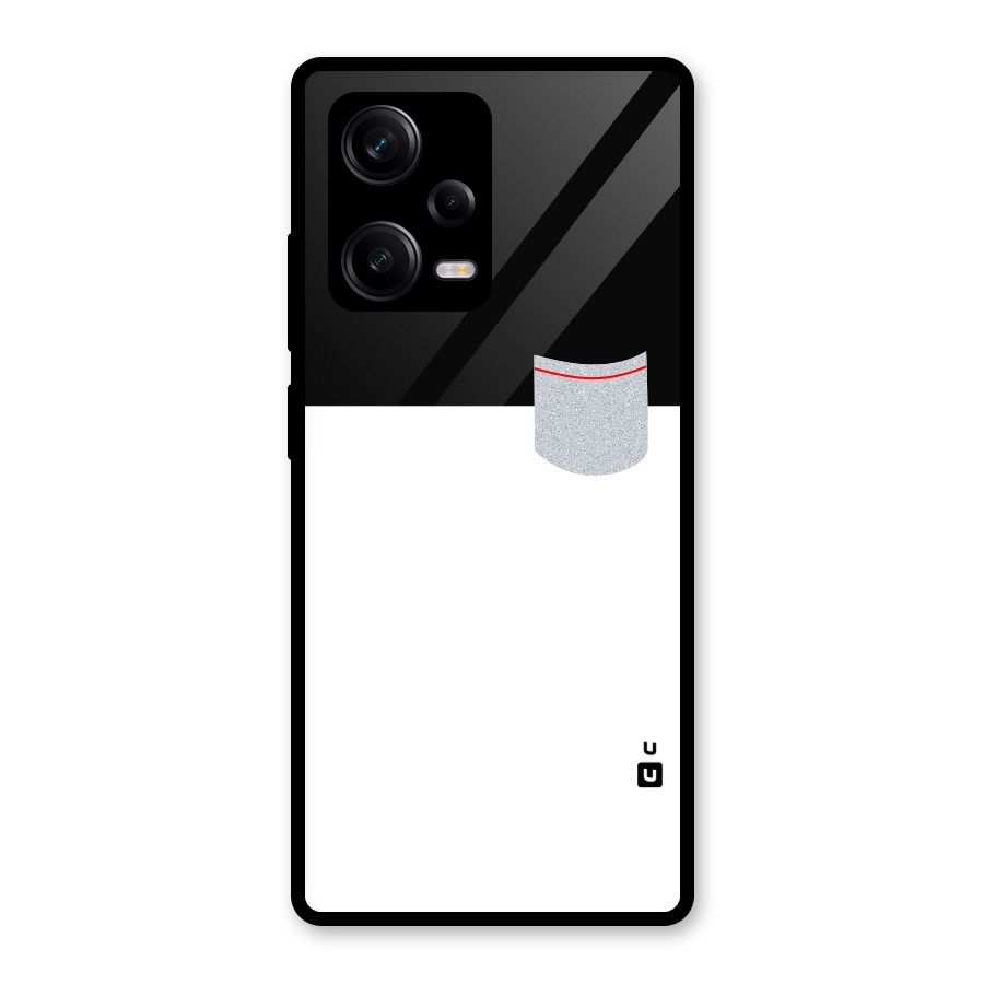 Cute Pocket Simple Glass Back Case for Redmi Note 12 Pro