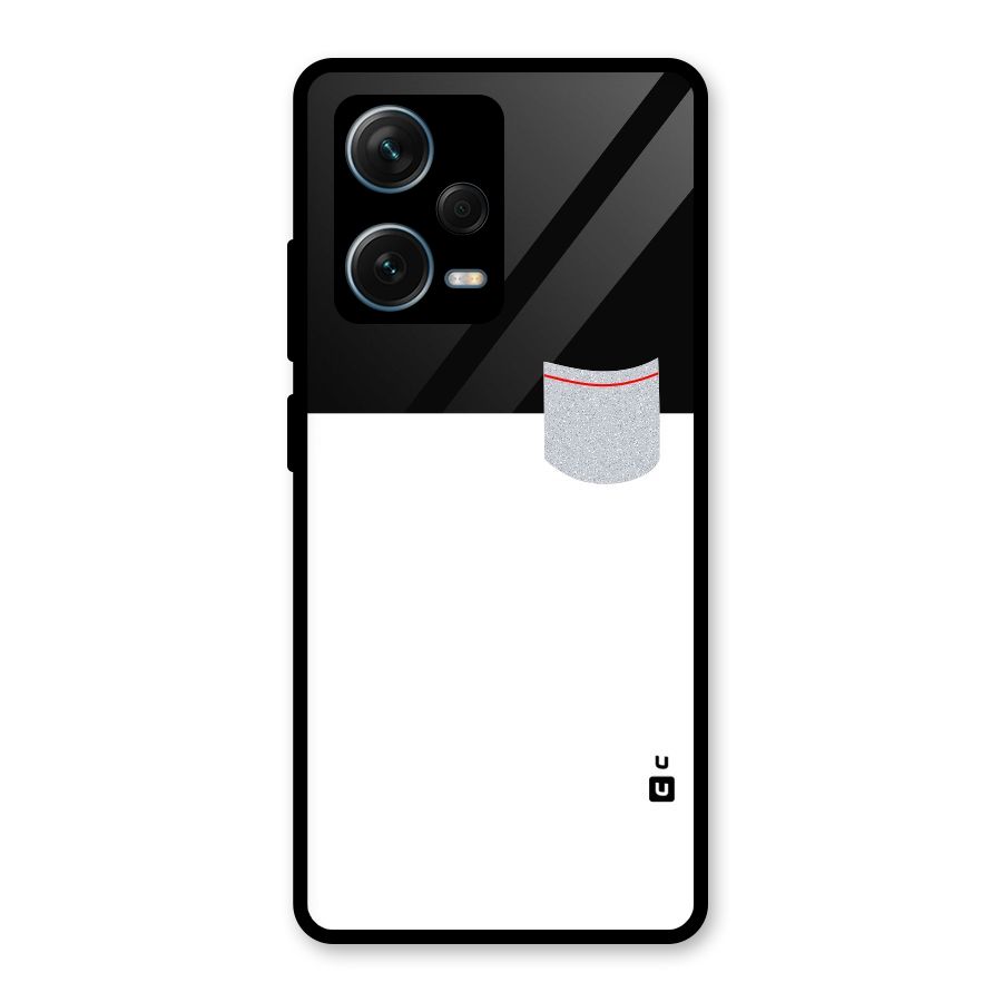 Cute Pocket Simple Glass Back Case for Redmi Note 12 Pro Plus 5G