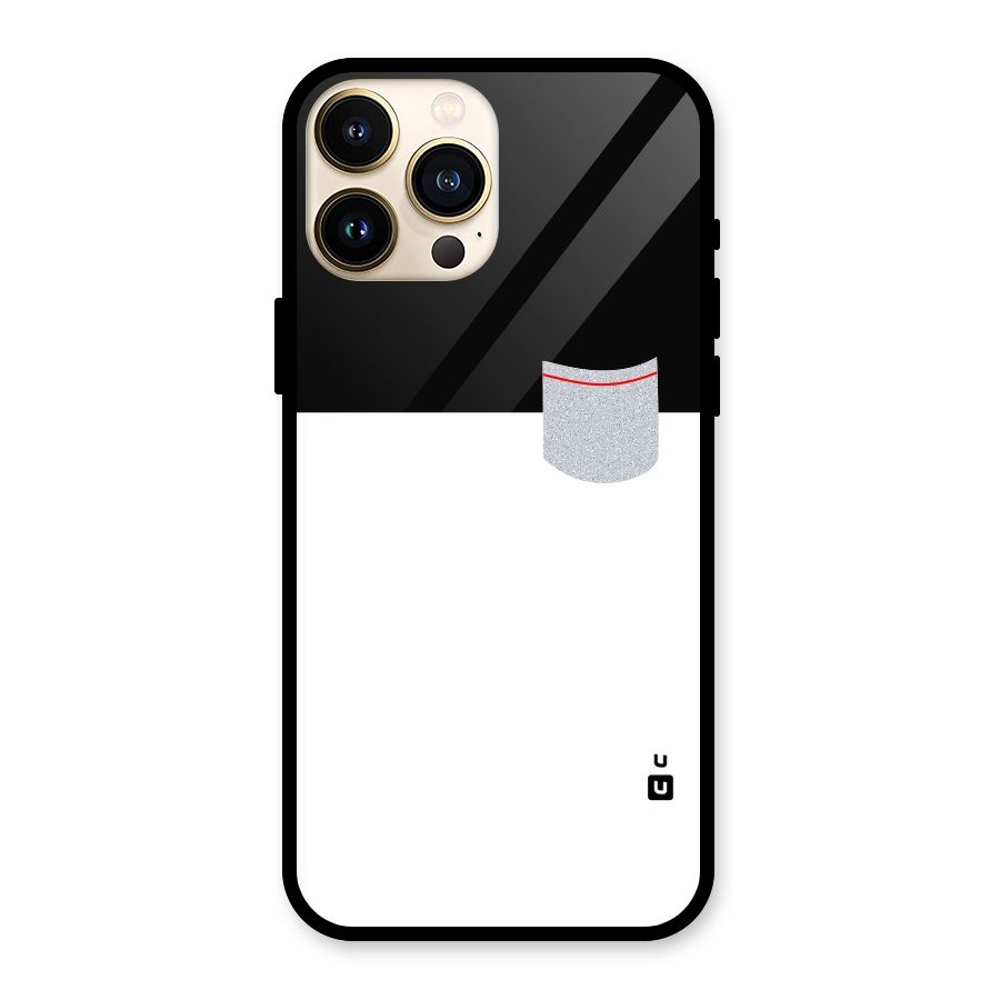 Cute Pocket Simple Glass Back Case for iPhone 13 Pro Max