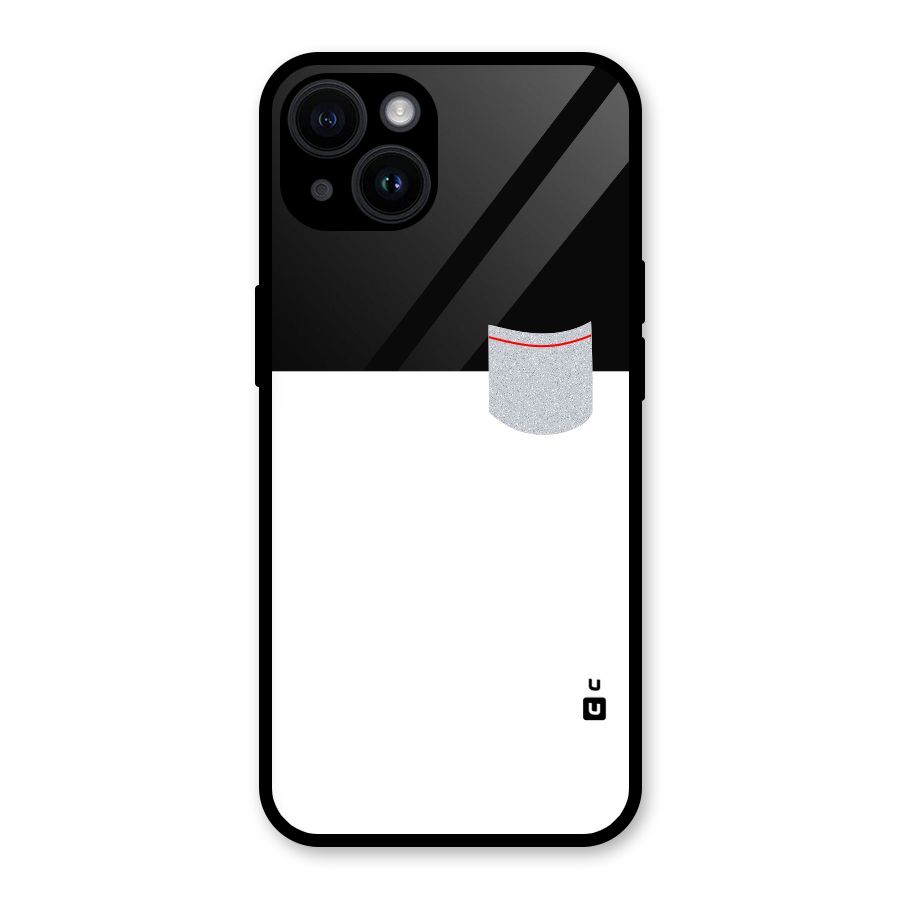 Cute Pocket Simple Glass Back Case for iPhone 14