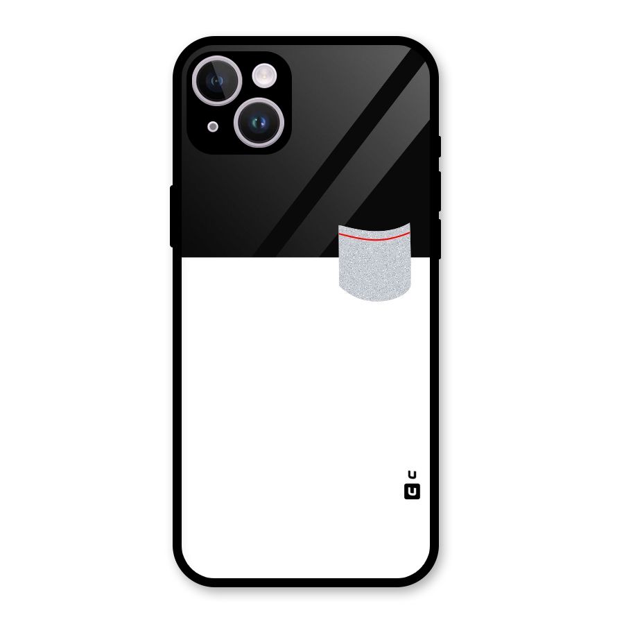 Cute Pocket Simple Glass Back Case for iPhone 14 Plus