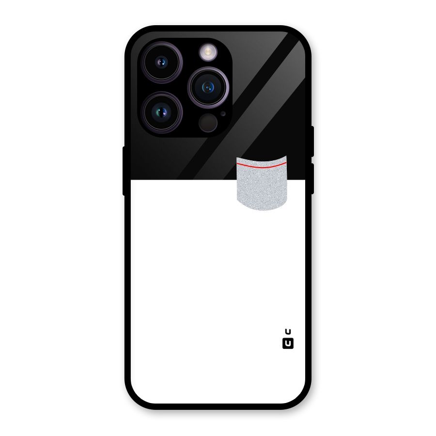 Cute Pocket Simple Glass Back Case for iPhone 14 Pro