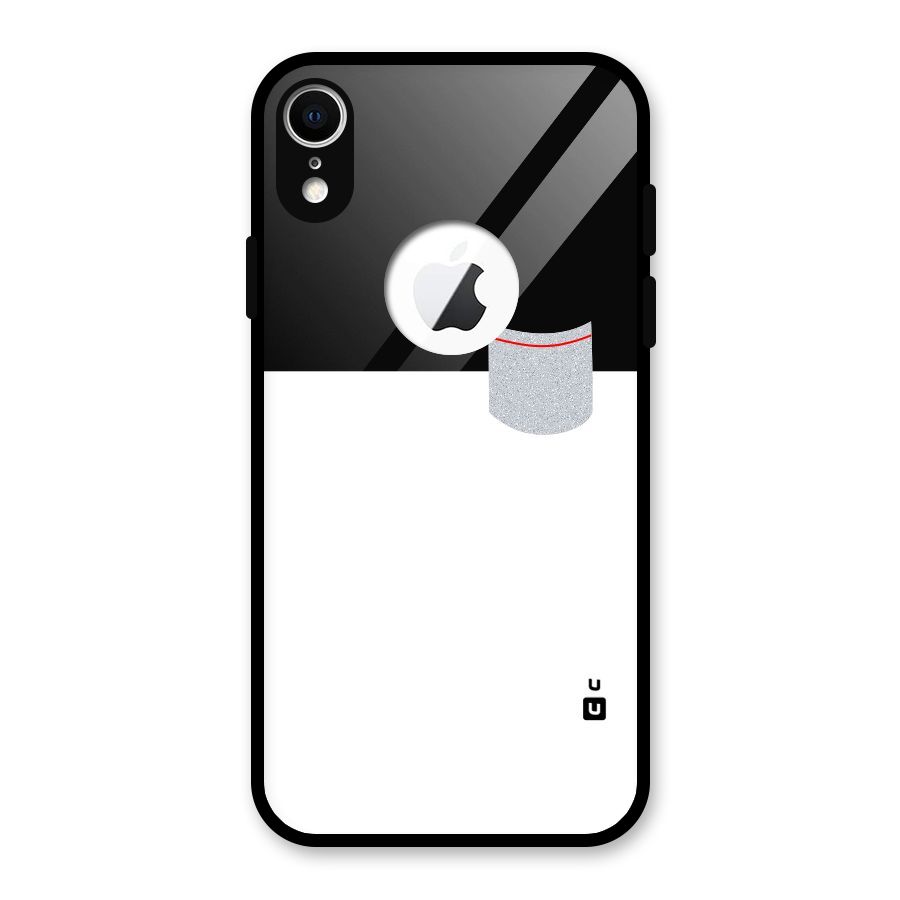 Cute Pocket Simple Glass Back Case for iPhone XR Logo Cut