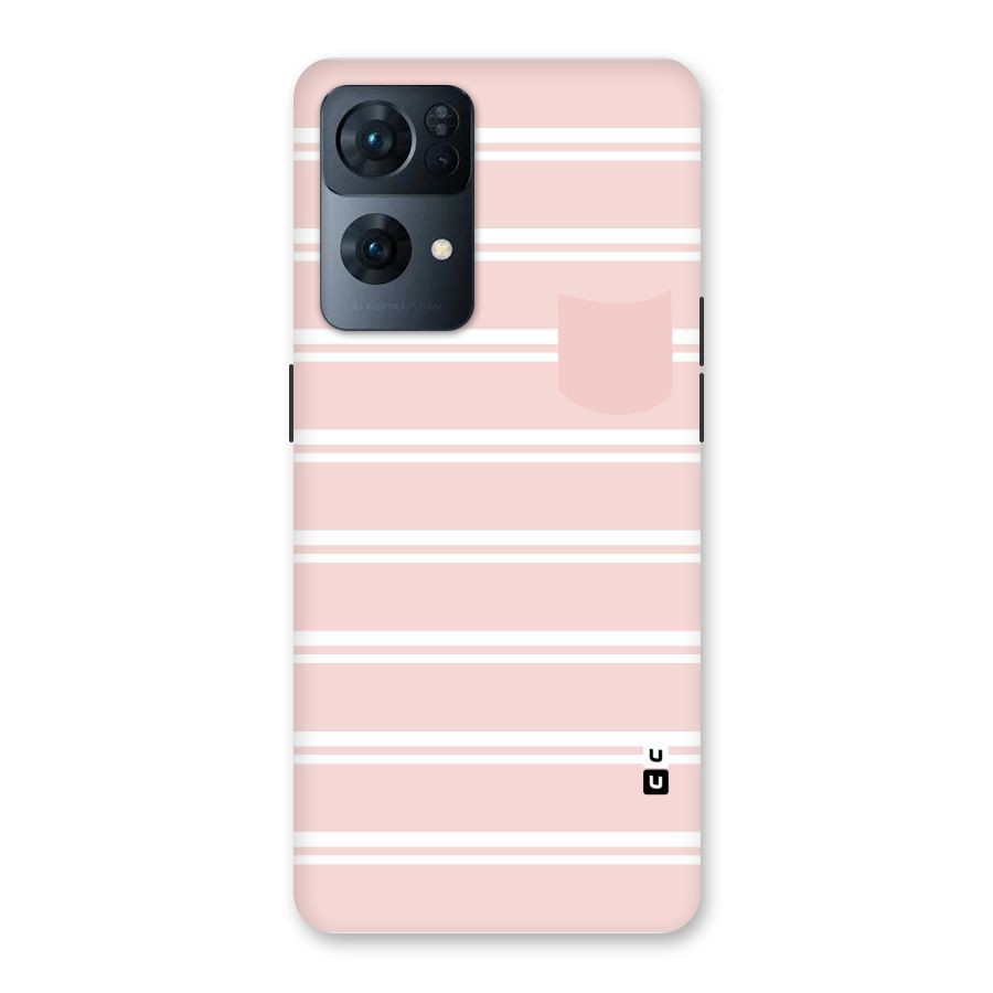 Cute Pocket Striped Back Case for Oppo Reno7 Pro 5G