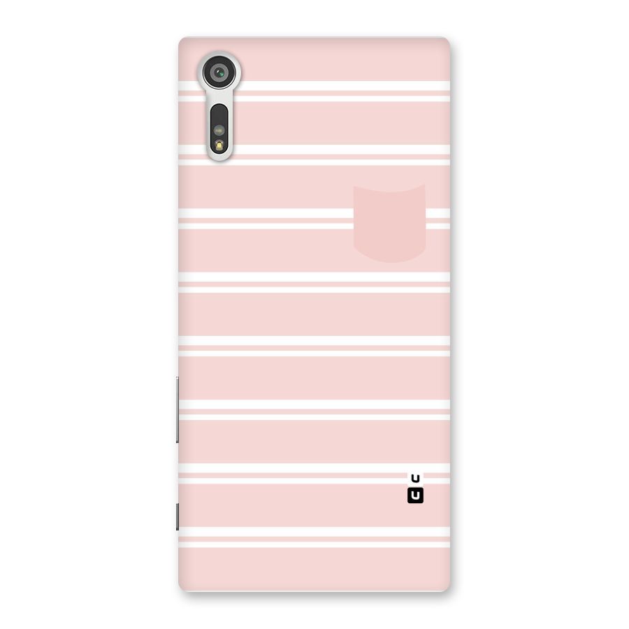 Cute Pocket Striped Back Case for Xperia XZ