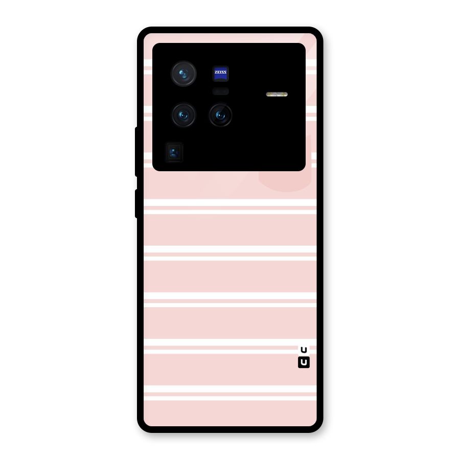 Cute Pocket Striped Glass Back Case for Vivo X80 Pro