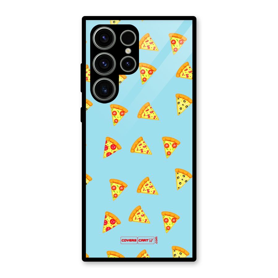 Cute Slices of Pizza Glass Back Case for Galaxy S23 Ultra
