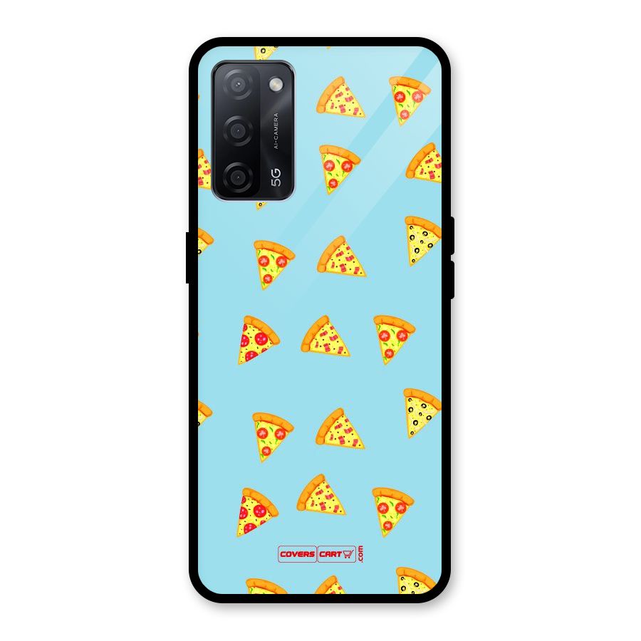 Cute Slices of Pizza Glass Back Case for Oppo A53s 5G