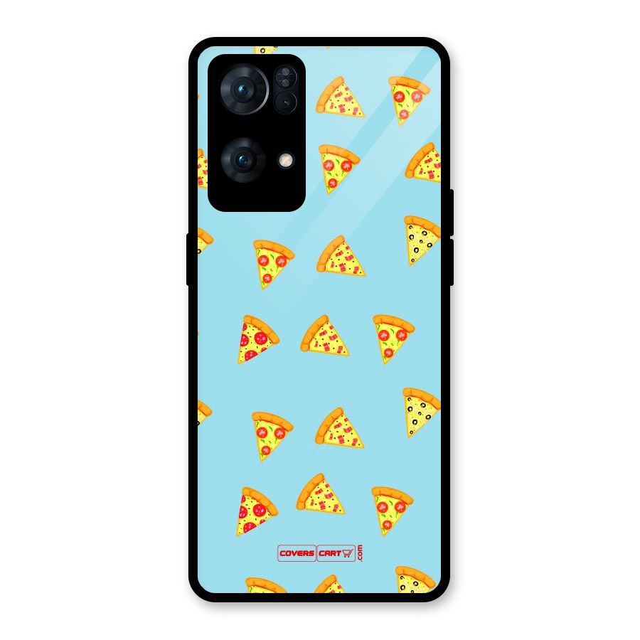 Cute Slices of Pizza Glass Back Case for Oppo Reno7 Pro 5G