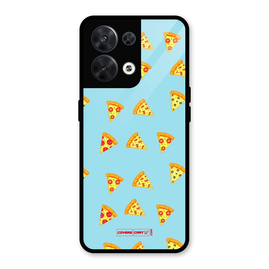 Cute Slices of Pizza Glass Back Case for Oppo Reno8 5G