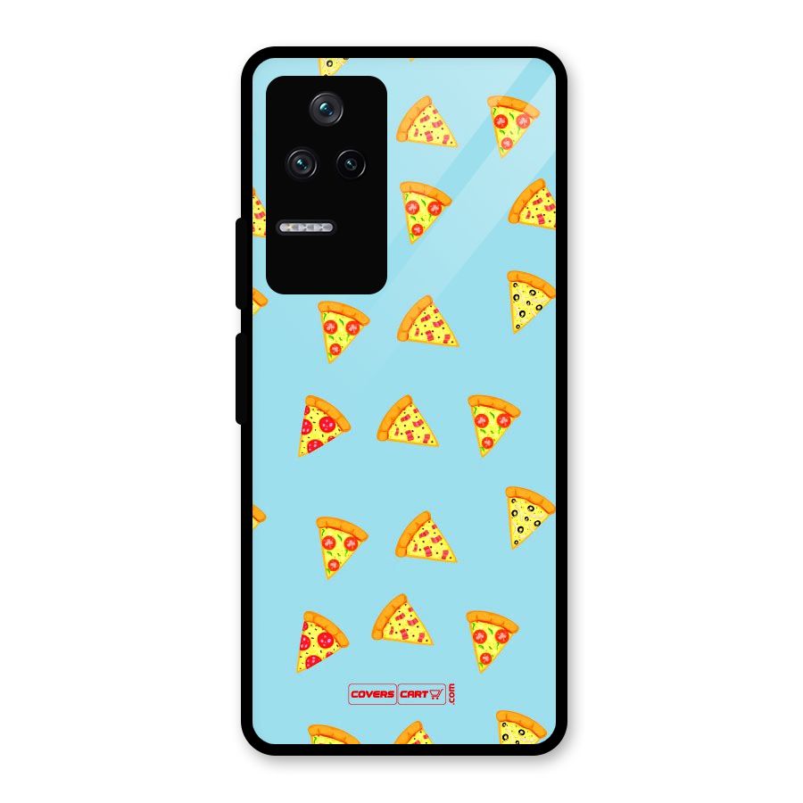 Cute Slices of Pizza Glass Back Case for Poco F4 5G