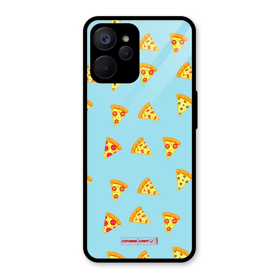 Cute Slices of Pizza Glass Back Case for Realme 9i 5G