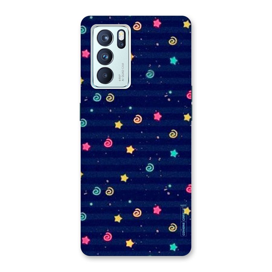 Cute Stars Design Back Case for Oppo Reno6 Pro 5G