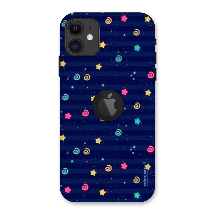 Cute Stars Design Back Case for iPhone 11 Logo Cut