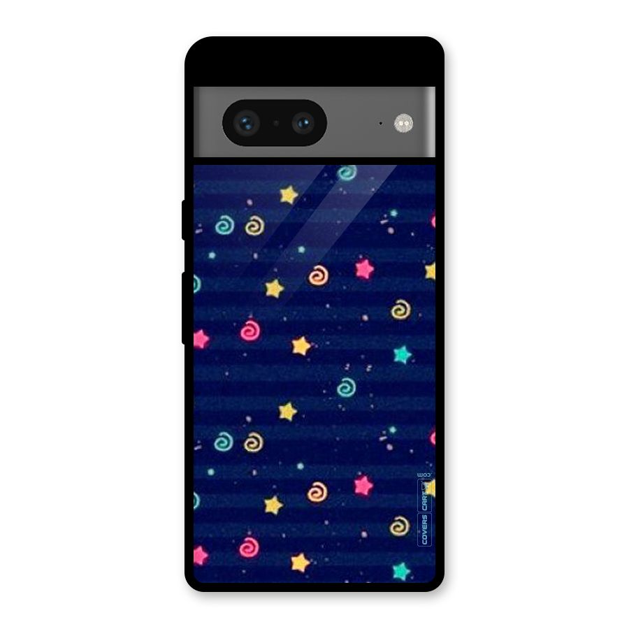 Cute Stars Design Glass Back Case for Google Pixel 7