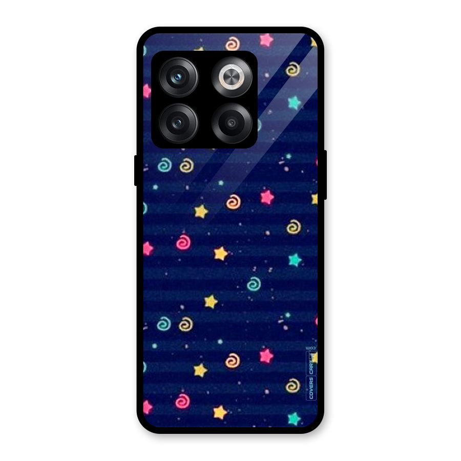 Cute Stars Design Glass Back Case for OnePlus 10T