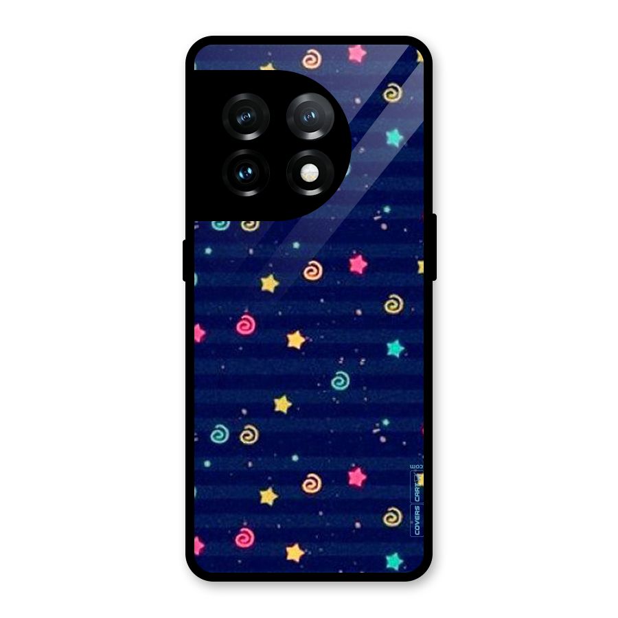 Cute Stars Design Glass Back Case for OnePlus 11
