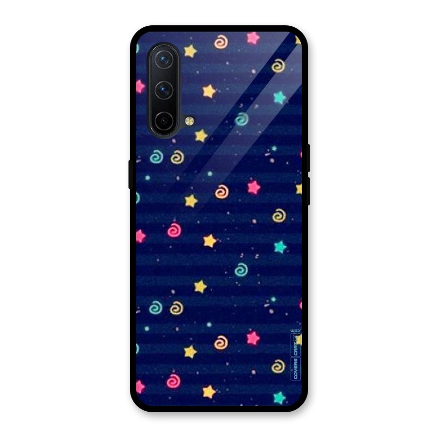 Cute Stars Design Glass Back Case for OnePlus Nord CE 5G