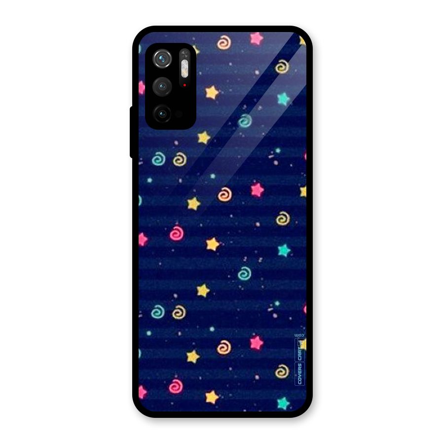 Cute Stars Design Glass Back Case for Poco M3 Pro 5G