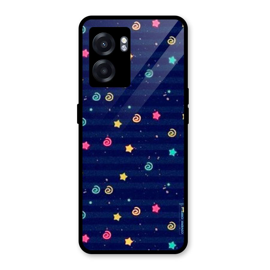 Cute Stars Design Glass Back Case for Realme Narzo 50 5G