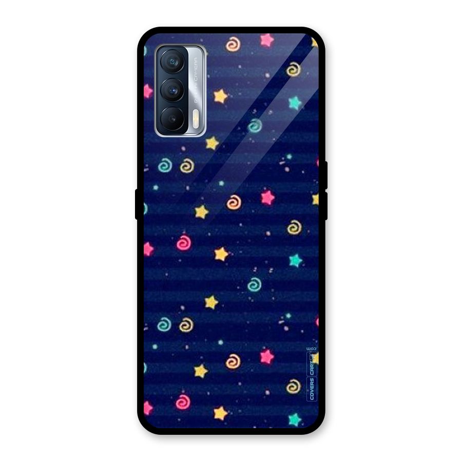 Cute Stars Design Glass Back Case for Realme X7