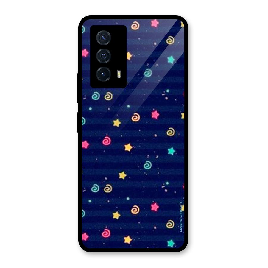 Cute Stars Design Glass Back Case for Vivo iQOO Z5
