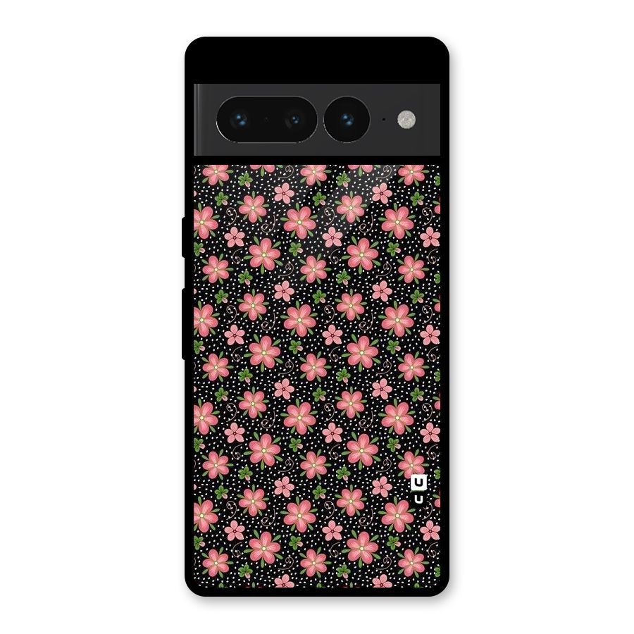 Cute Tiny Flowers Glass Back Case for Google Pixel 7 Pro