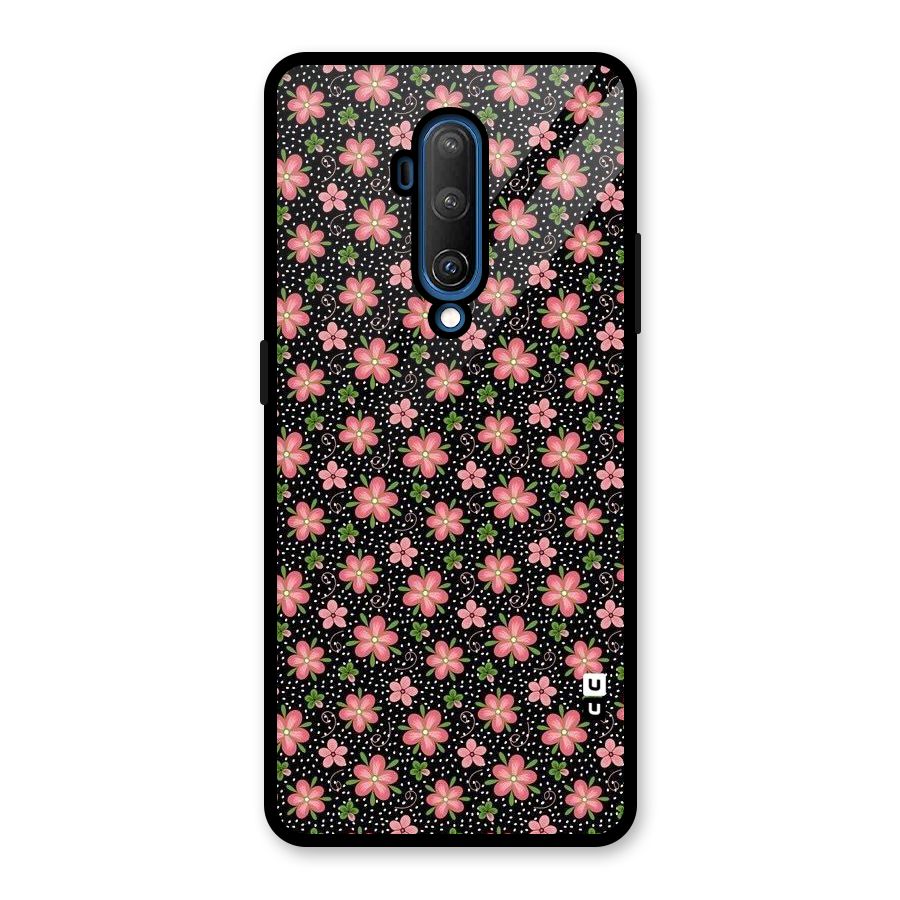 Cute Tiny Flowers Glass Back Case for OnePlus 7T Pro