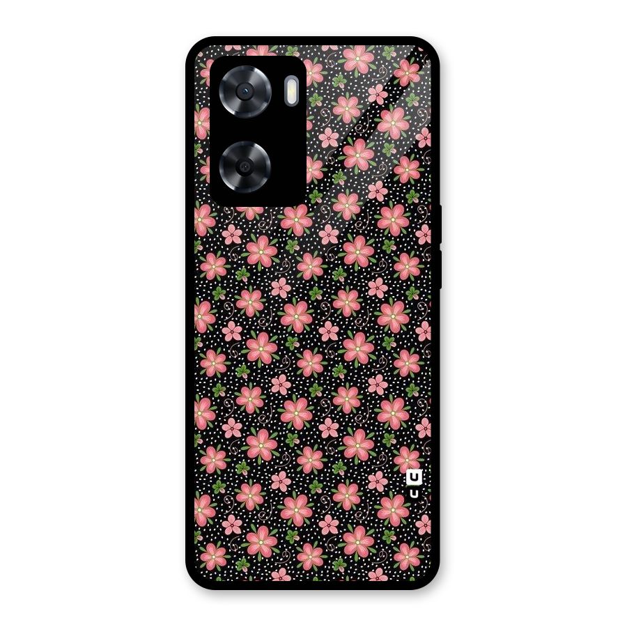 Cute Tiny Flowers Glass Back Case for Oppo A57 2022