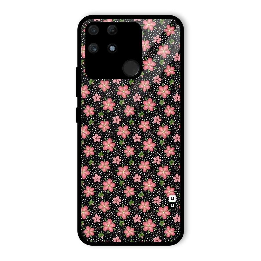 Cute Tiny Flowers Glass Back Case for Realme Narzo 50A