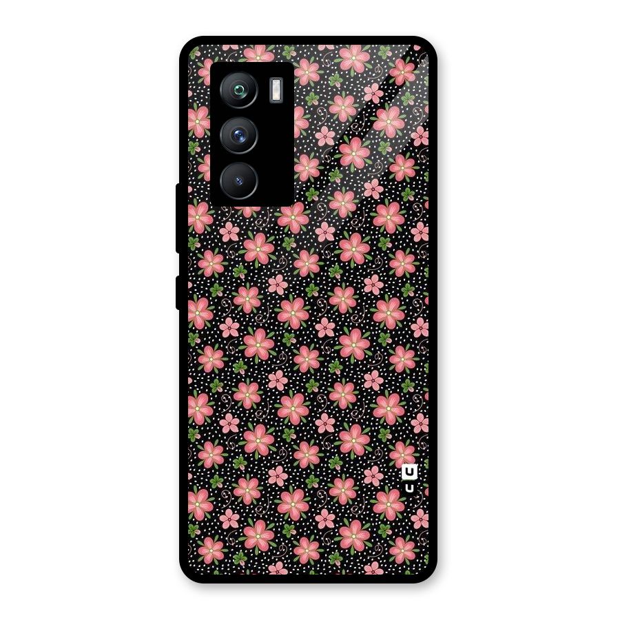 Cute Tiny Flowers Glass Back Case for Vivo iQOO 9 SE