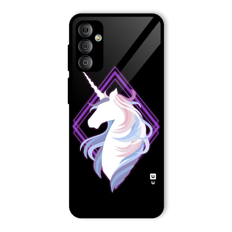 Cute Unicorn Illustration Glass Back Case for Galaxy F23