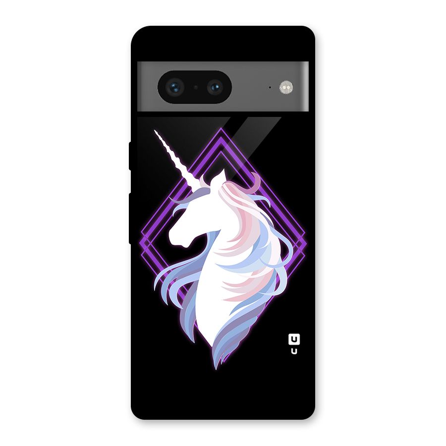 Cute Unicorn Illustration Glass Back Case for Google Pixel 7