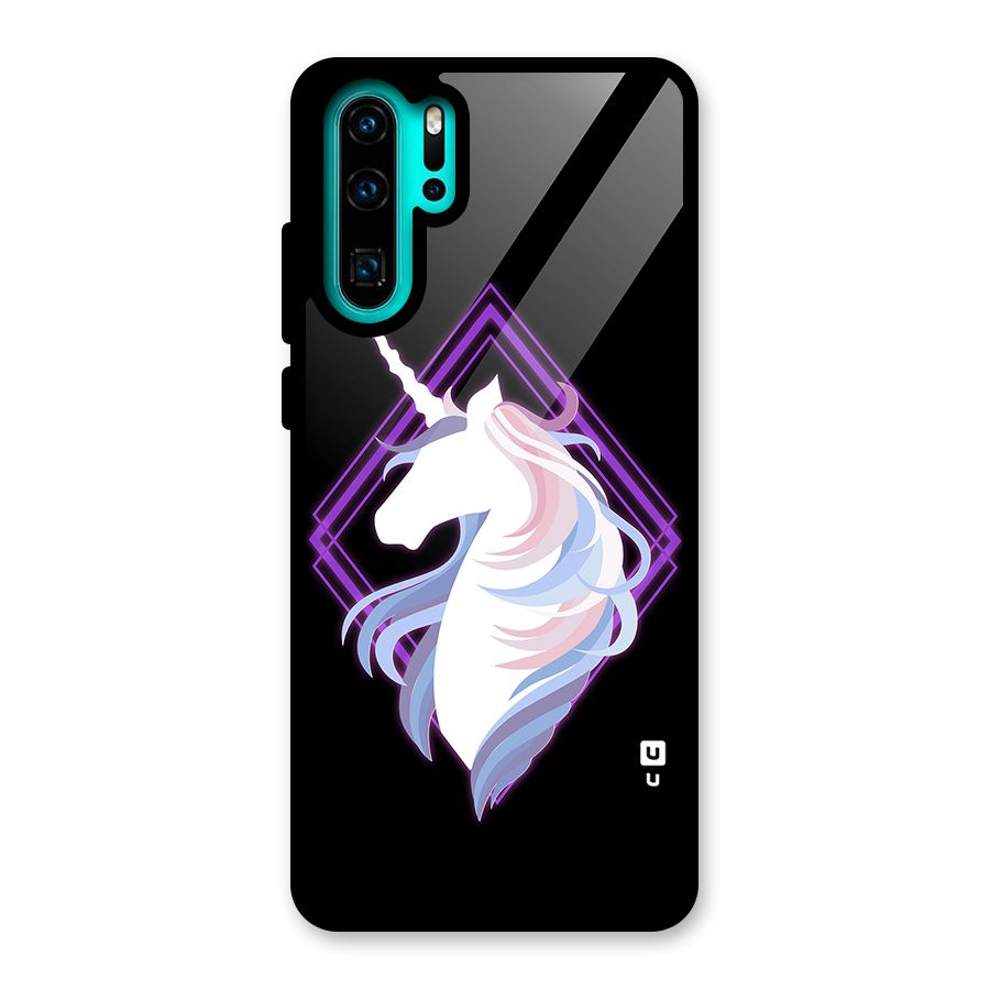 Cute Unicorn Illustration Glass Back Case for Huawei P30 Pro