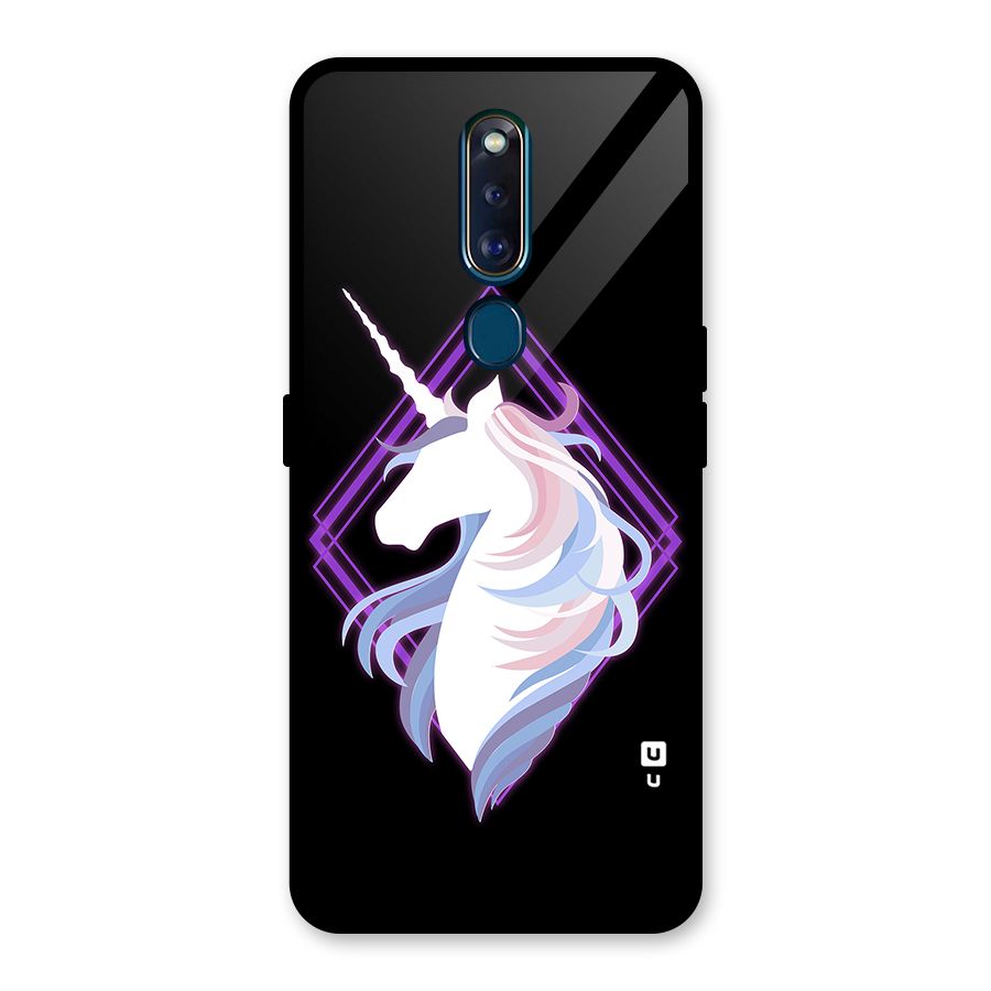 Cute Unicorn Illustration Glass Back Case for Oppo F11 Pro