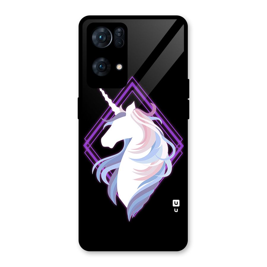 Cute Unicorn Illustration Glass Back Case for Oppo Reno7 Pro 5G