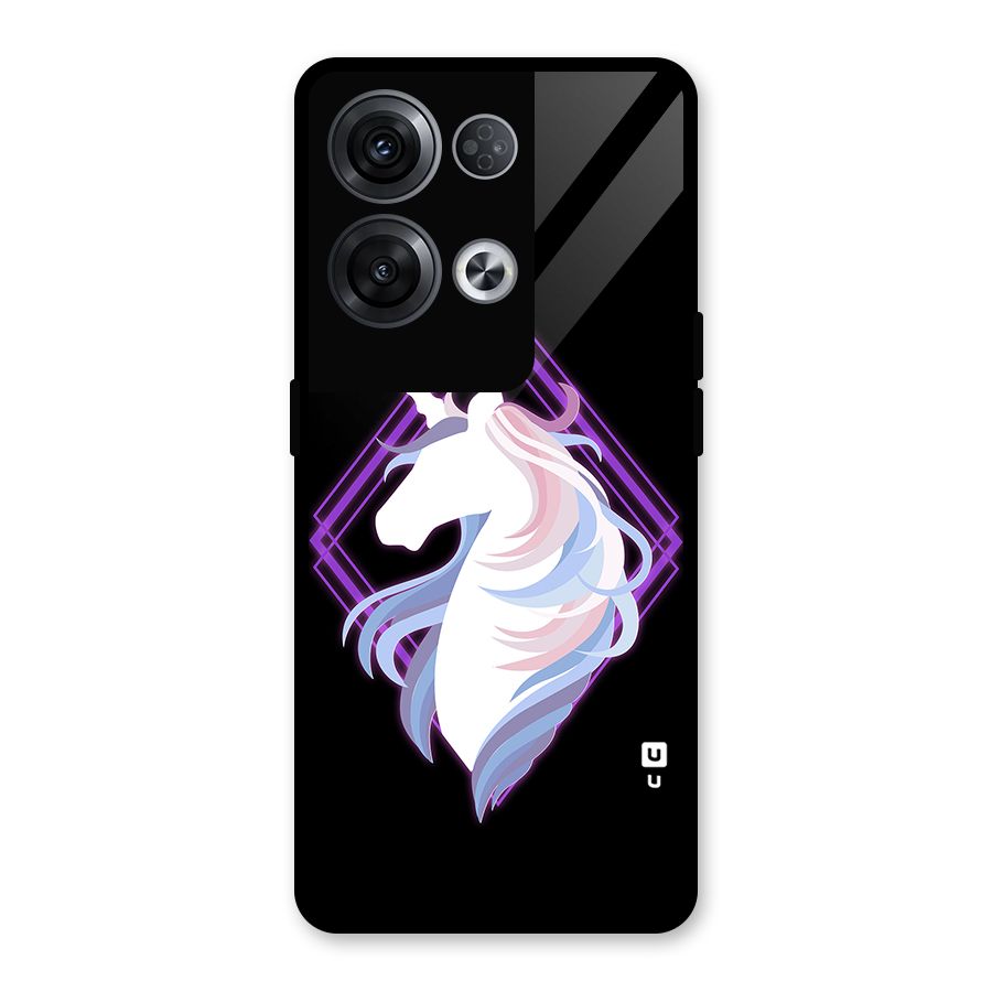 Cute Unicorn Illustration Glass Back Case for Oppo Reno8 Pro 5G