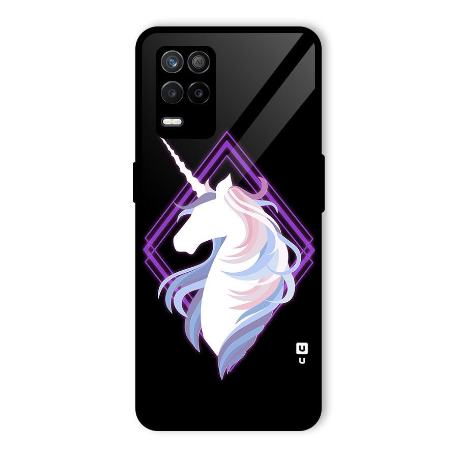Cute Unicorn Illustration Glass Back Case for Realme 8 5G
