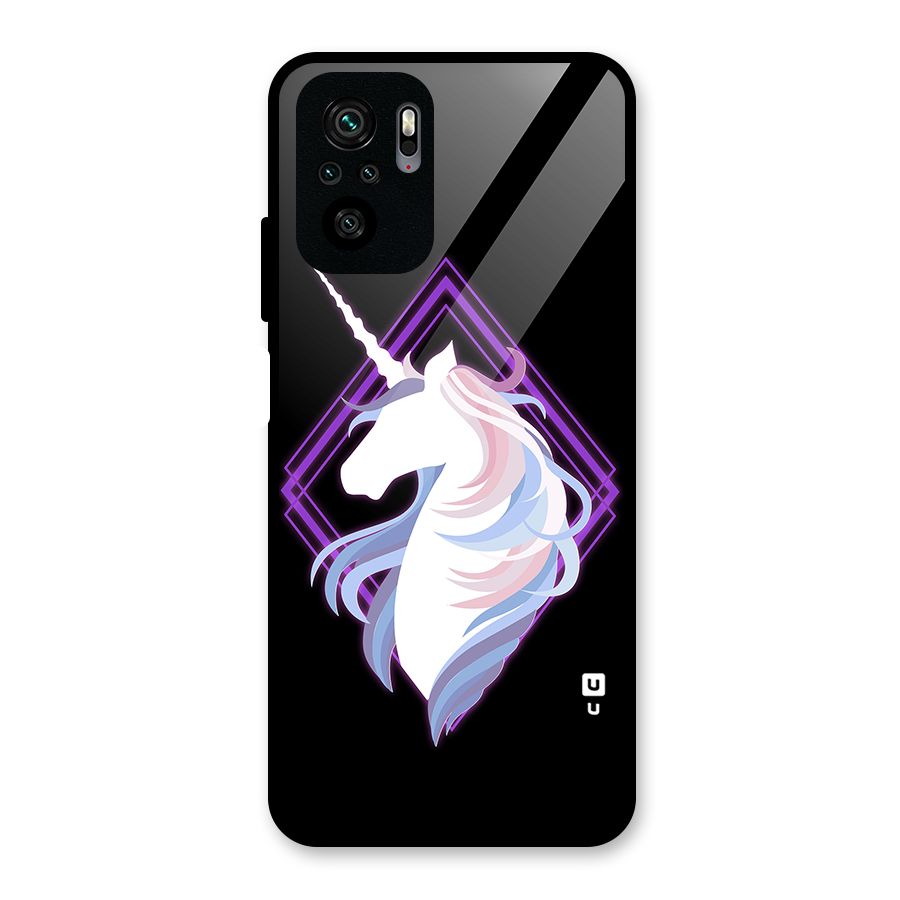 Cute Unicorn Illustration Glass Back Case for Redmi Note 10S