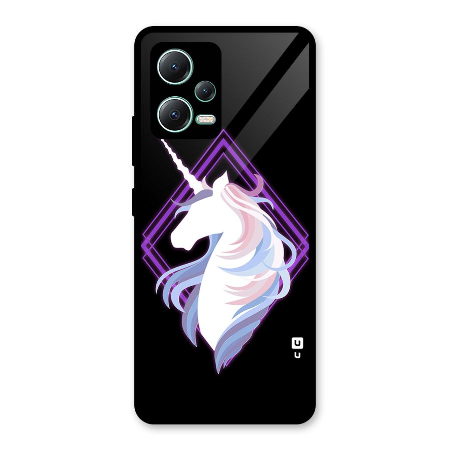 Cute Unicorn Illustration Glass Back Case for Redmi Note 12 5G