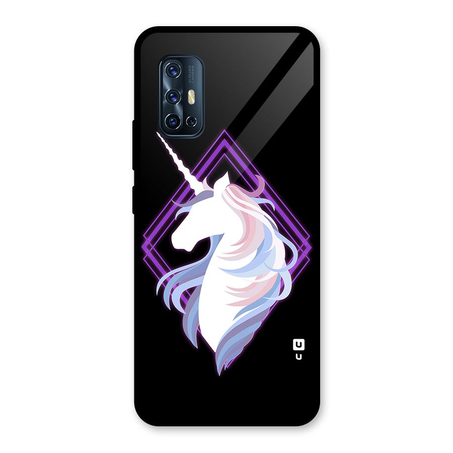 Cute Unicorn Illustration Glass Back Case for Vivo V17