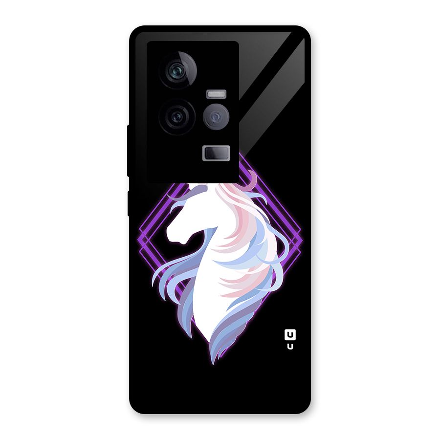 Cute Unicorn Illustration Glass Back Case for Vivo iQOO 11 5G