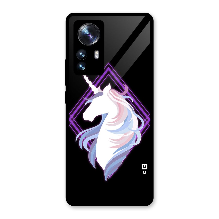 Cute Unicorn Illustration Glass Back Case for Xiaomi 12 Pro