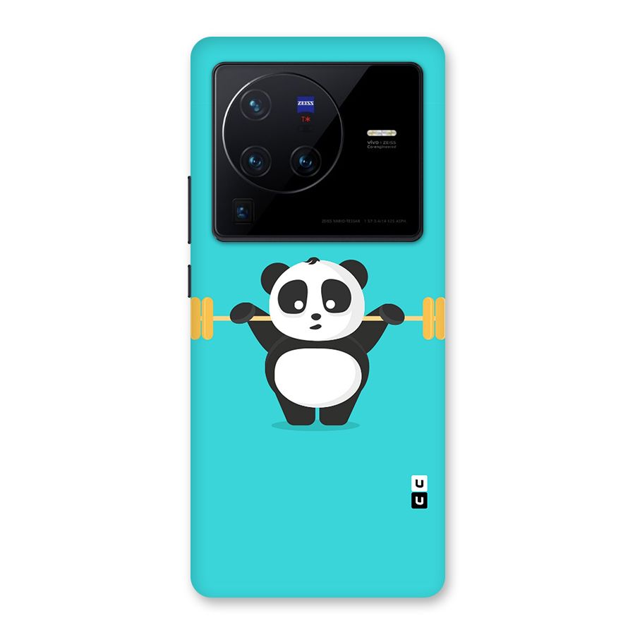 Cute Weightlifting Panda Back Case for Vivo X80 Pro