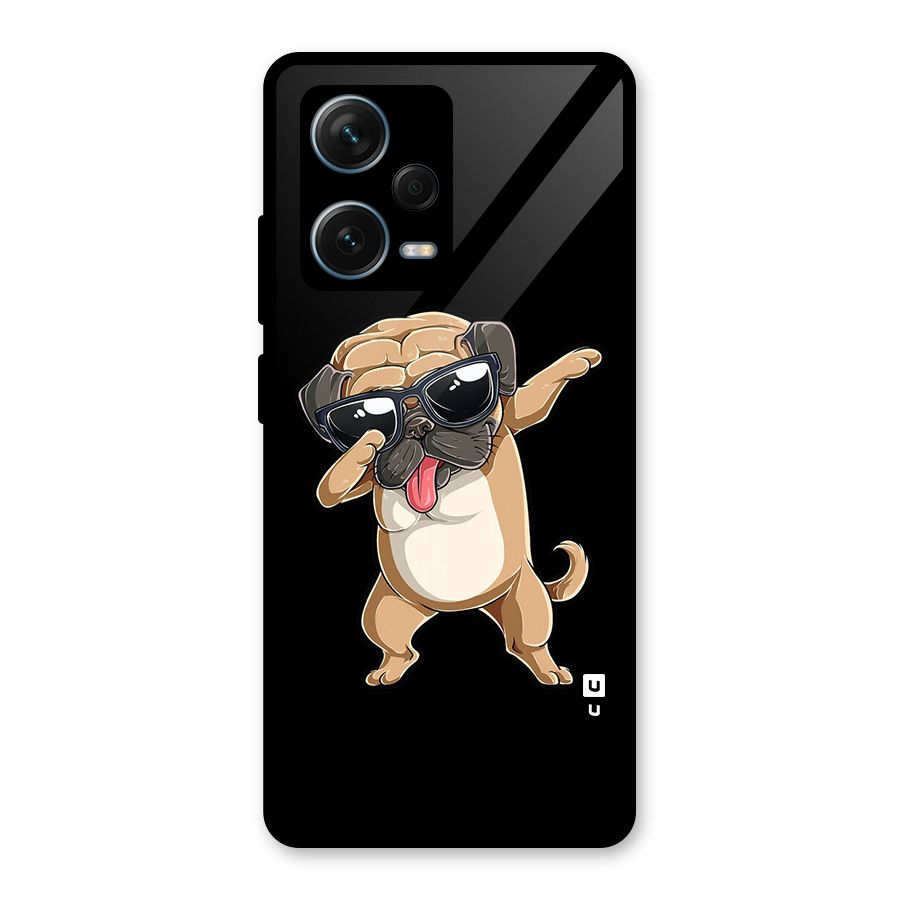 Dab Cool Dog Glass Back Case for Redmi Note 12 Pro Plus 5G