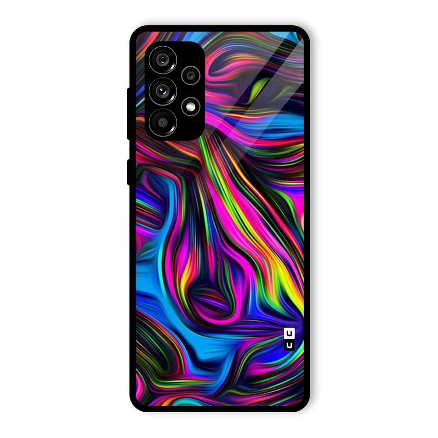 Dark Colorful Oil Abstract Glass Back Case for Galaxy A73 5G